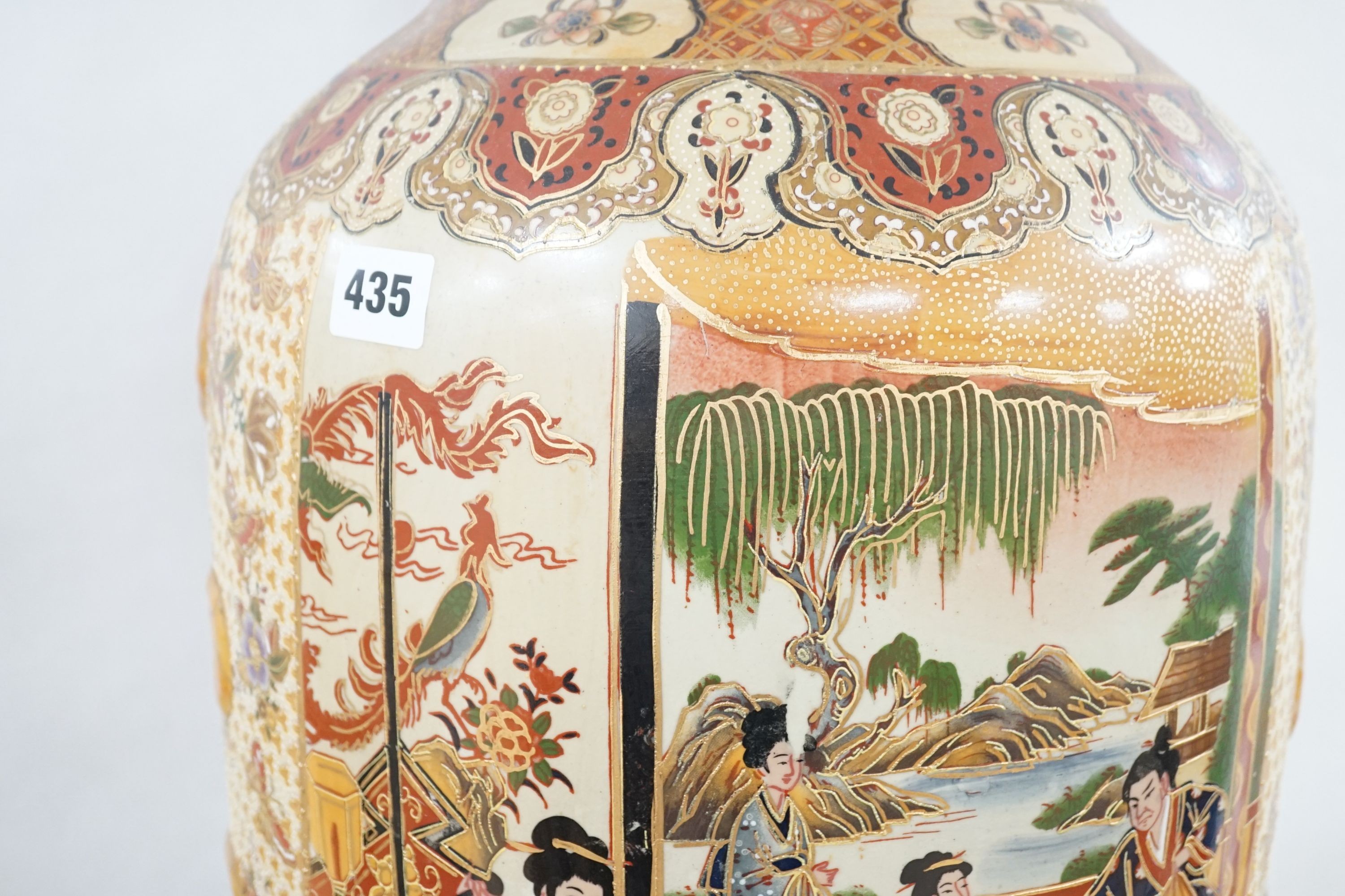 A large Japanese ceramic vase 82cm
